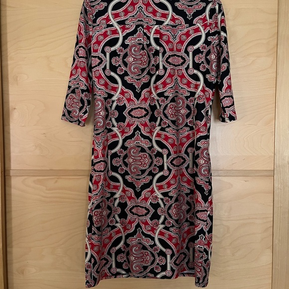 Vibrant Retro Red, Black and Cream Jude Connally Mini Dress - Picture 4 of 9